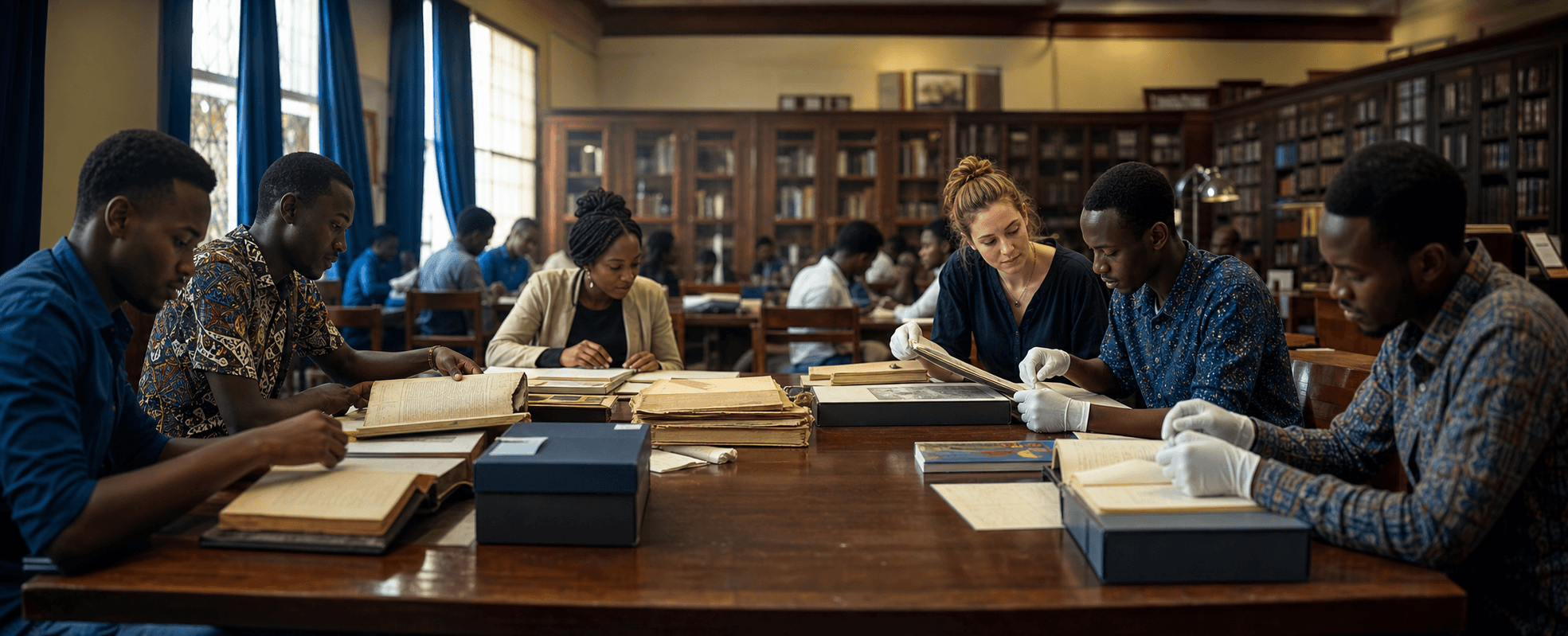 Students in the Hamu Mukasa Main Library