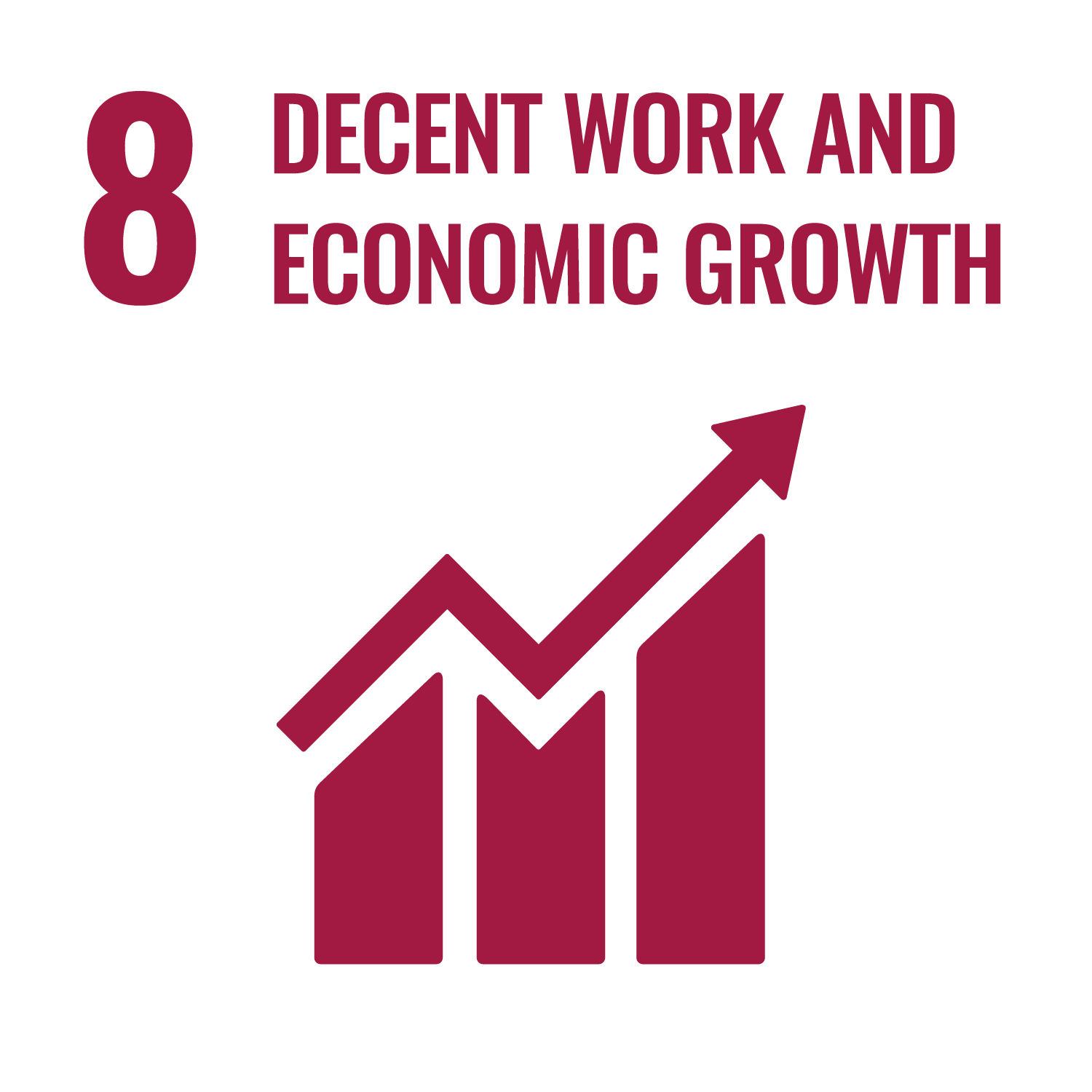 SDG 8 inverted icon